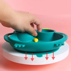 Pratinho de Silicone Infantil de Coruja para Introdução Alimentar MrBaby | 3 Divisórias