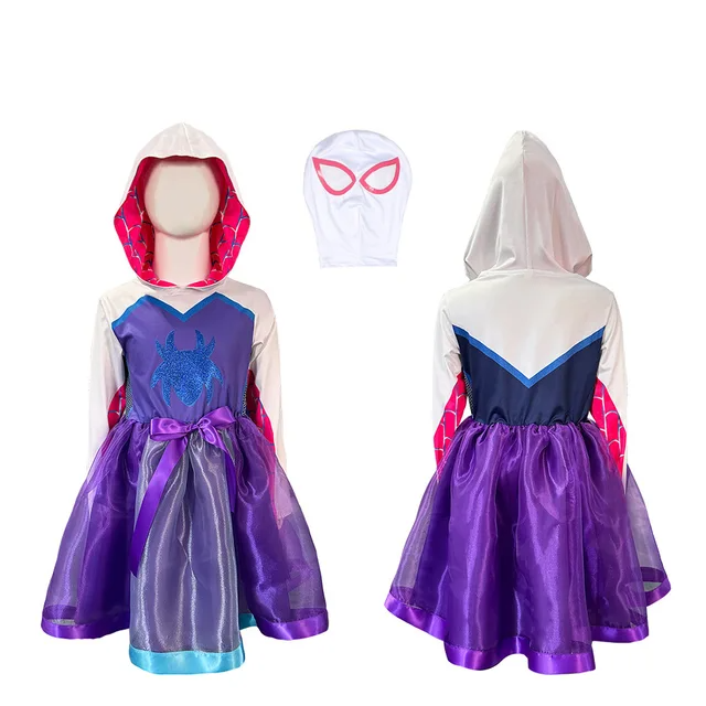 Fantasia Vestido Mulher Aranha Fantasma Infantil