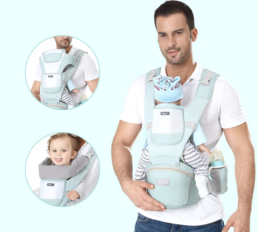 Mochila Canguru para Carregar Bebê BabyBag 5 Níveis de Altura | 3 Modos com +15 Posições para Carregar o Bebê