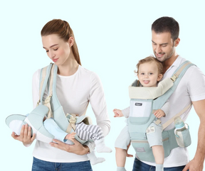 Mochila Canguru para Carregar Bebê BabyBag 5 Níveis de Altura | 3 Modos com +15 Posições para Carregar o Bebê