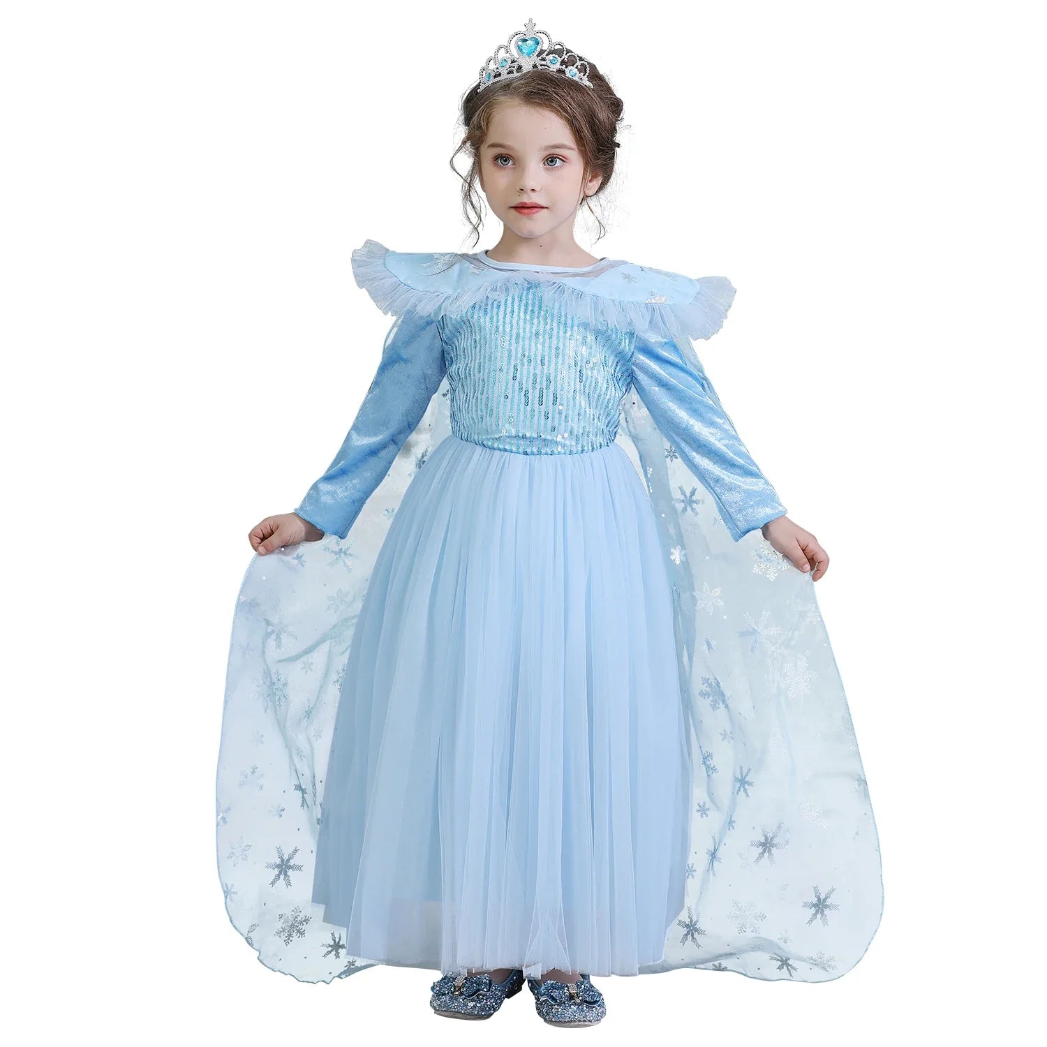 Fantasia Infantil Elsa Rainha da Neve Frozen + Acessórios