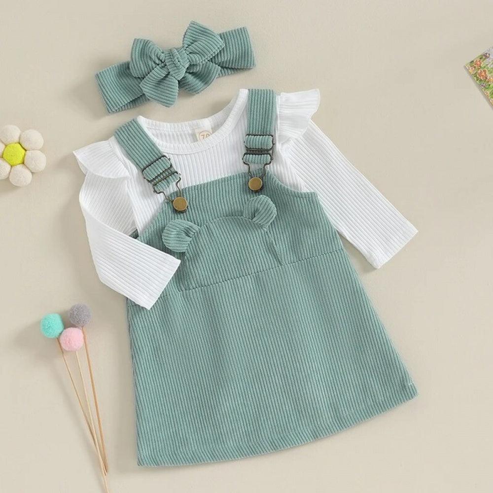 Conjuntinho Infantil Lili Body e Vestido Verde