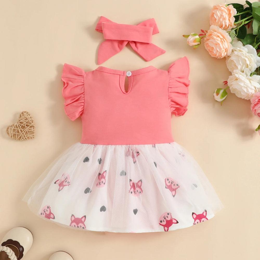 Vestidinho Animals Tule Rosa