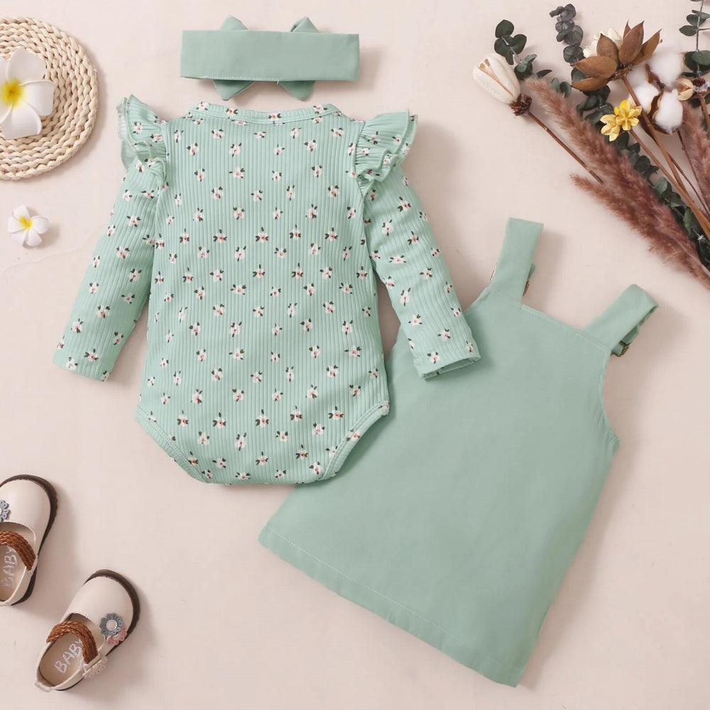 Conjunto Infantil Mila Body e Vestido Verde