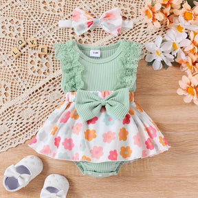 Vestidinho Florzinhas Lili com Laço