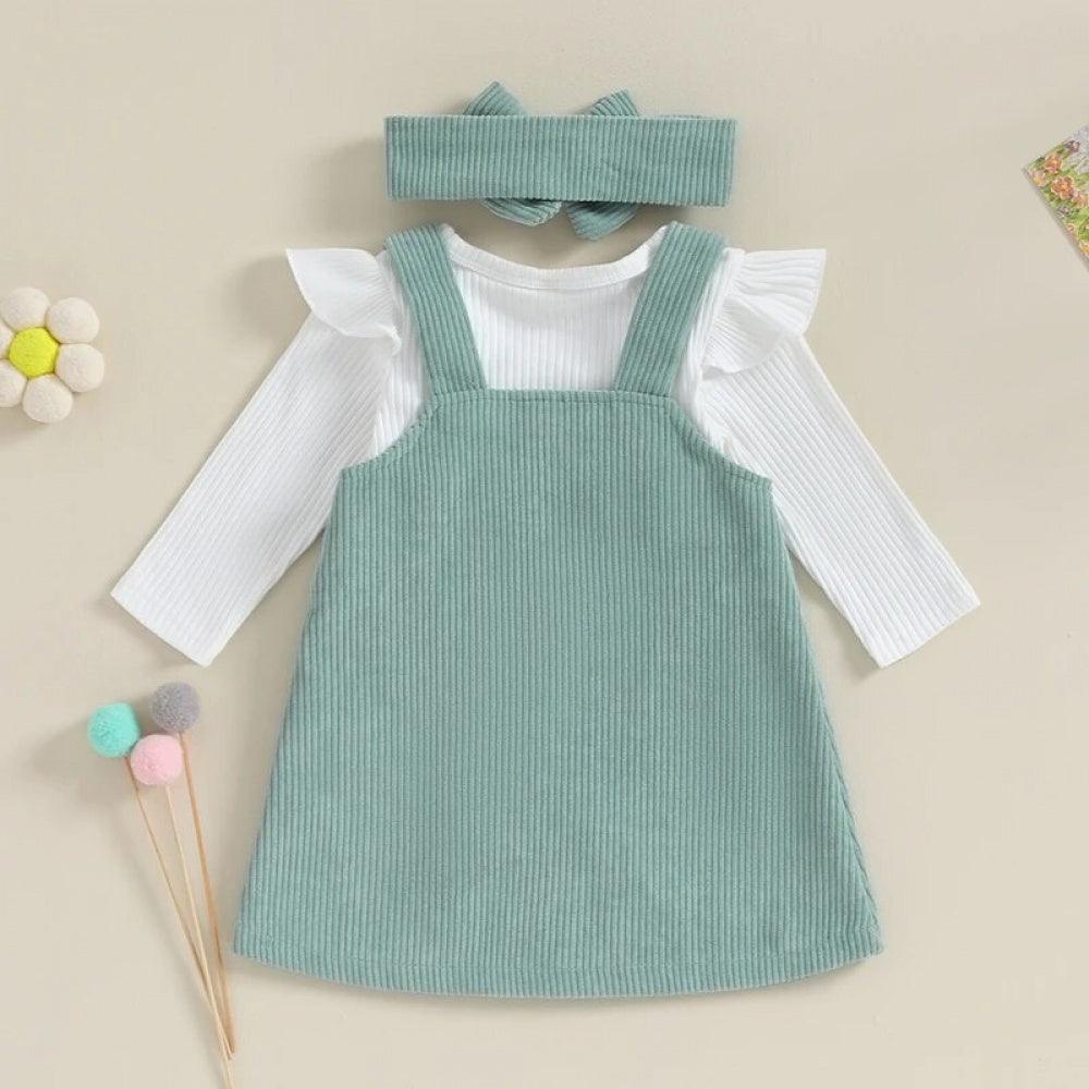 Conjuntinho Infantil Lili Body e Vestido Verde