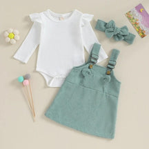 Conjuntinho Infantil Lili Body e Vestido Verde