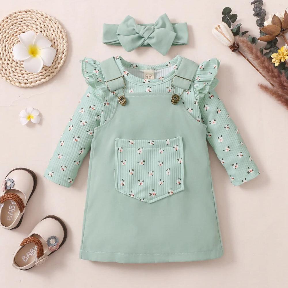 Conjunto Infantil Mila Body e Vestido Verde