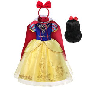 Fantasia Branca de Neve Infantil com Tiara e com Peruca